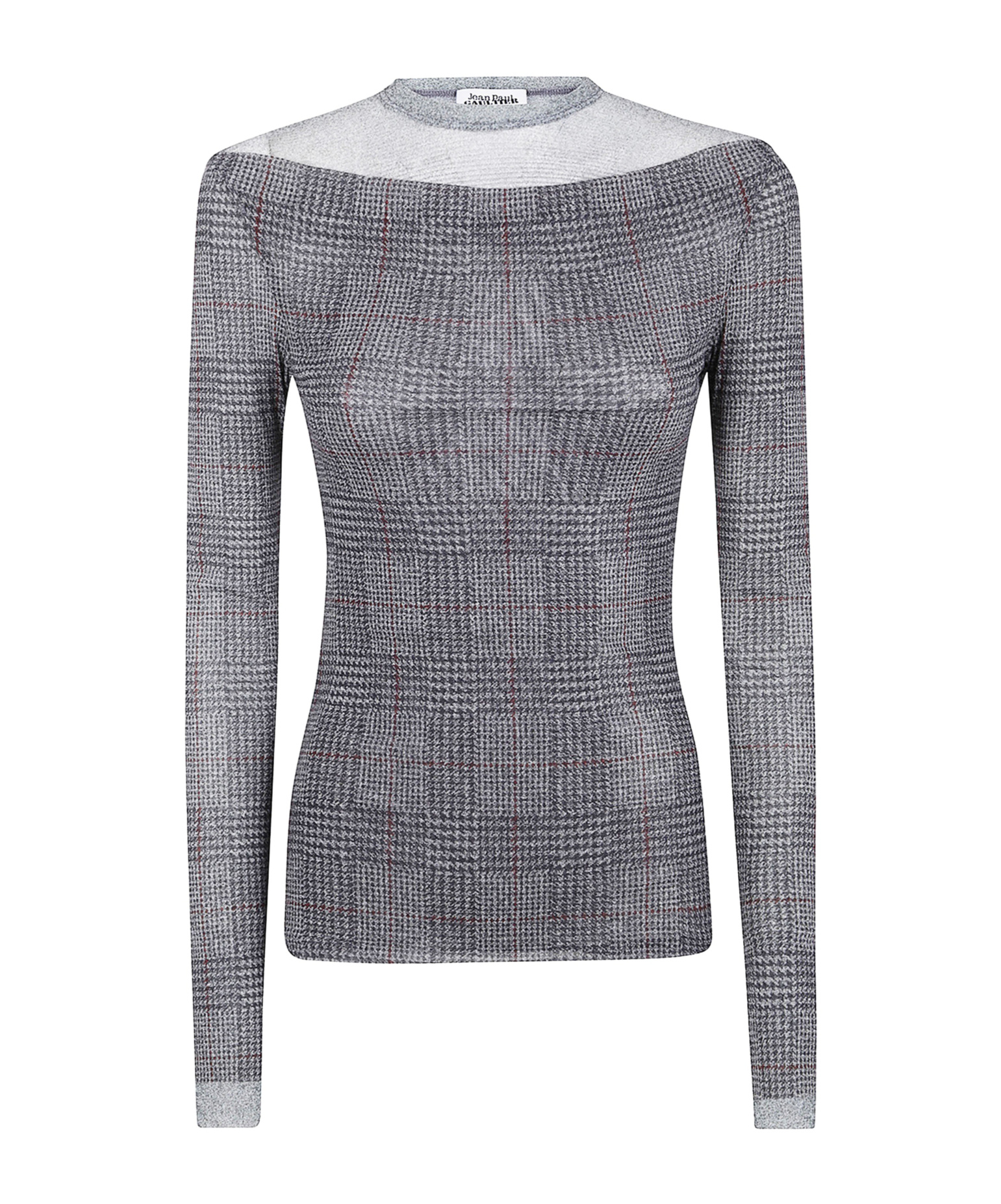 Jean Paul Gaultier Body Shadow And Prince Of Wales Top In Gray