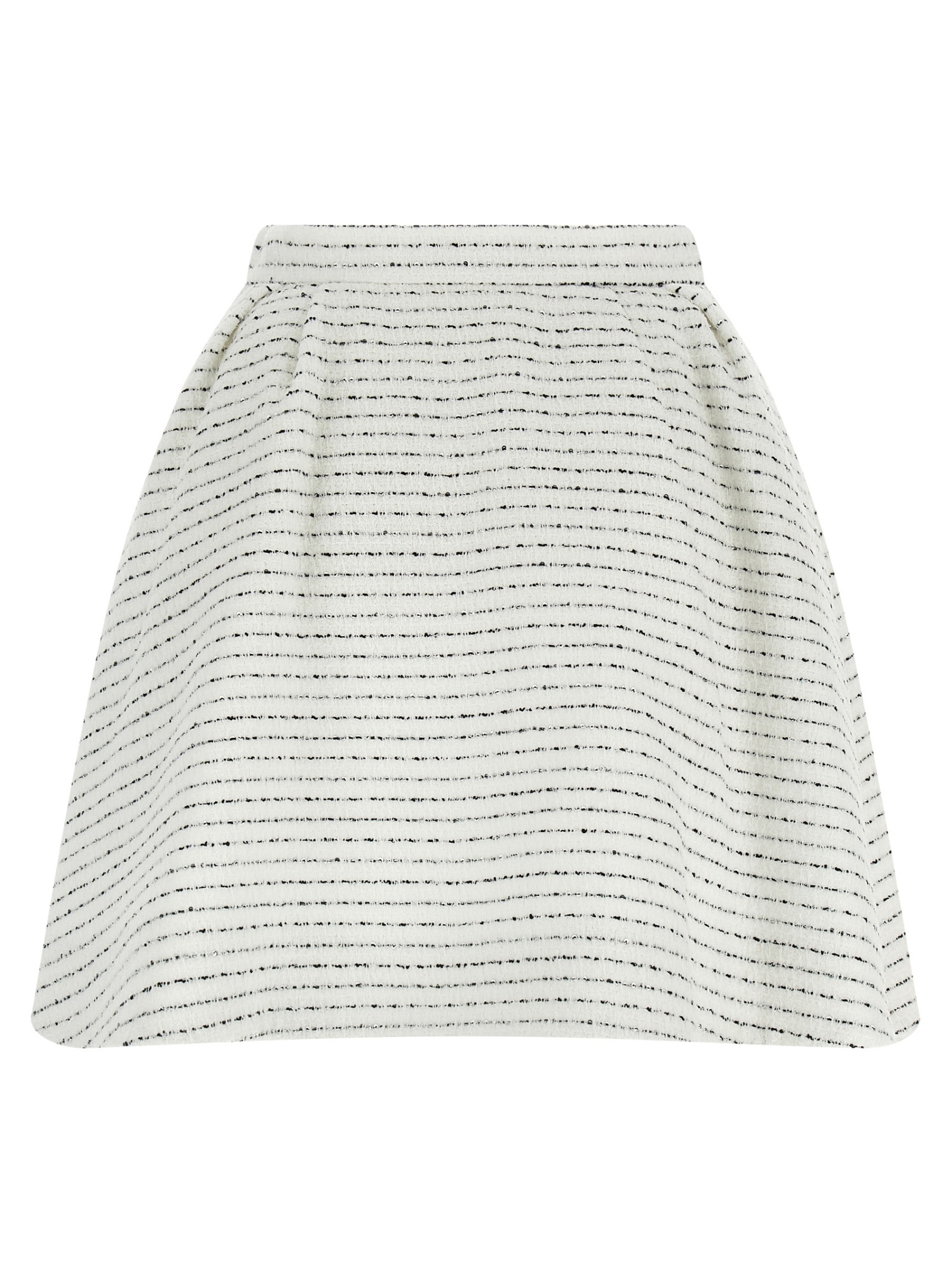Alessandra Rich Tweed Mini Skirt With Micro Sequins And Pleated Waist In Multi