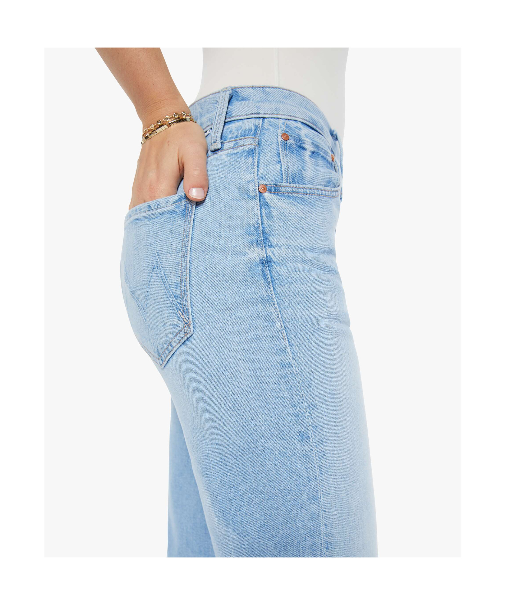 Mother Belt Loops Jeans In Blue
