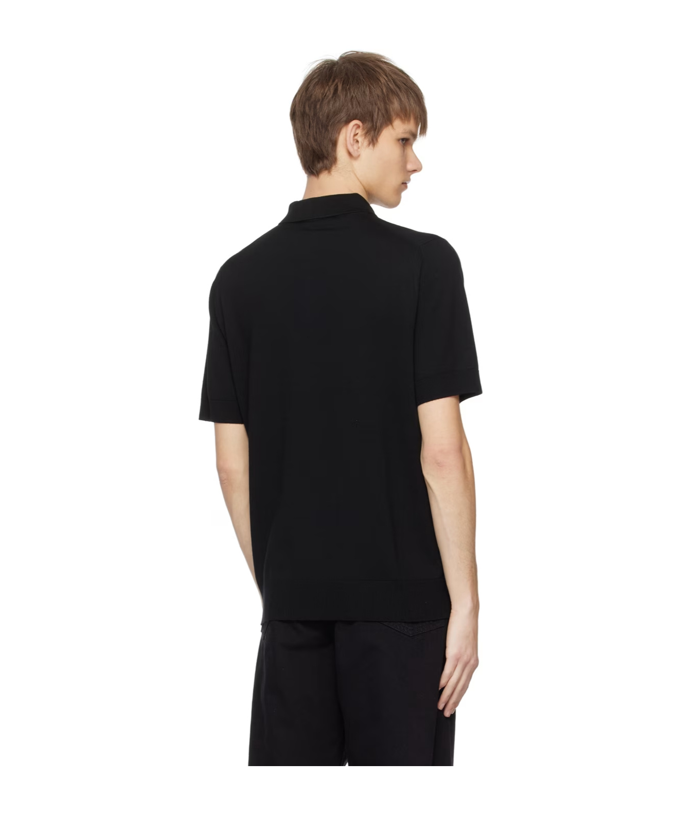 Dolce & Gabbana Short-sleeved Wool Polo Shirt In Black