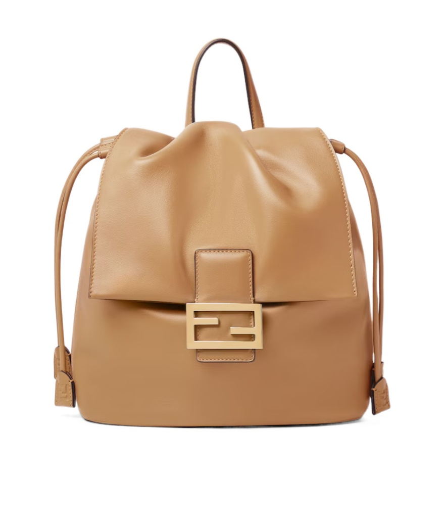 Fendi Backpack Cappuccino Brown Leather Backpack In Brown