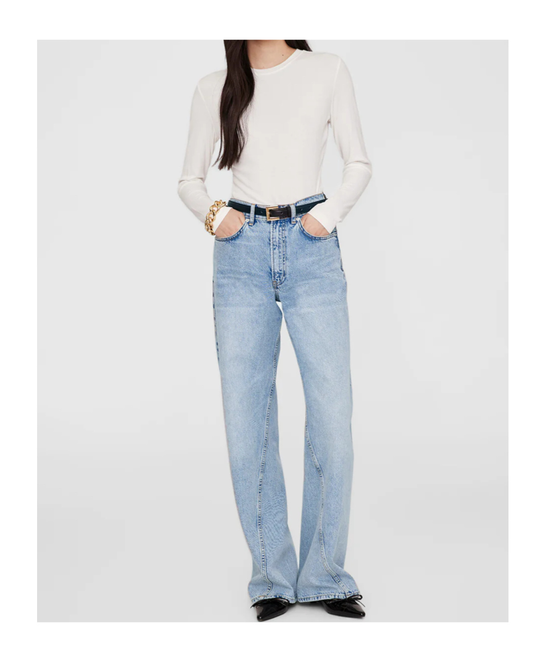 Shop Anine Bing Jo T-shirt In White