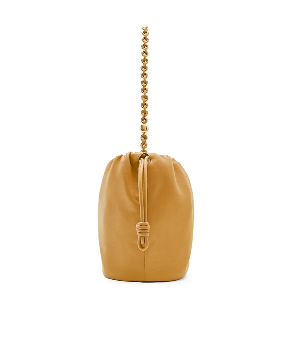 Loewe Womens Sahara Flamenco Mini Leather Clutch Bag In Brown