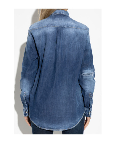 Dsquared2 Denim Shirt In Blue