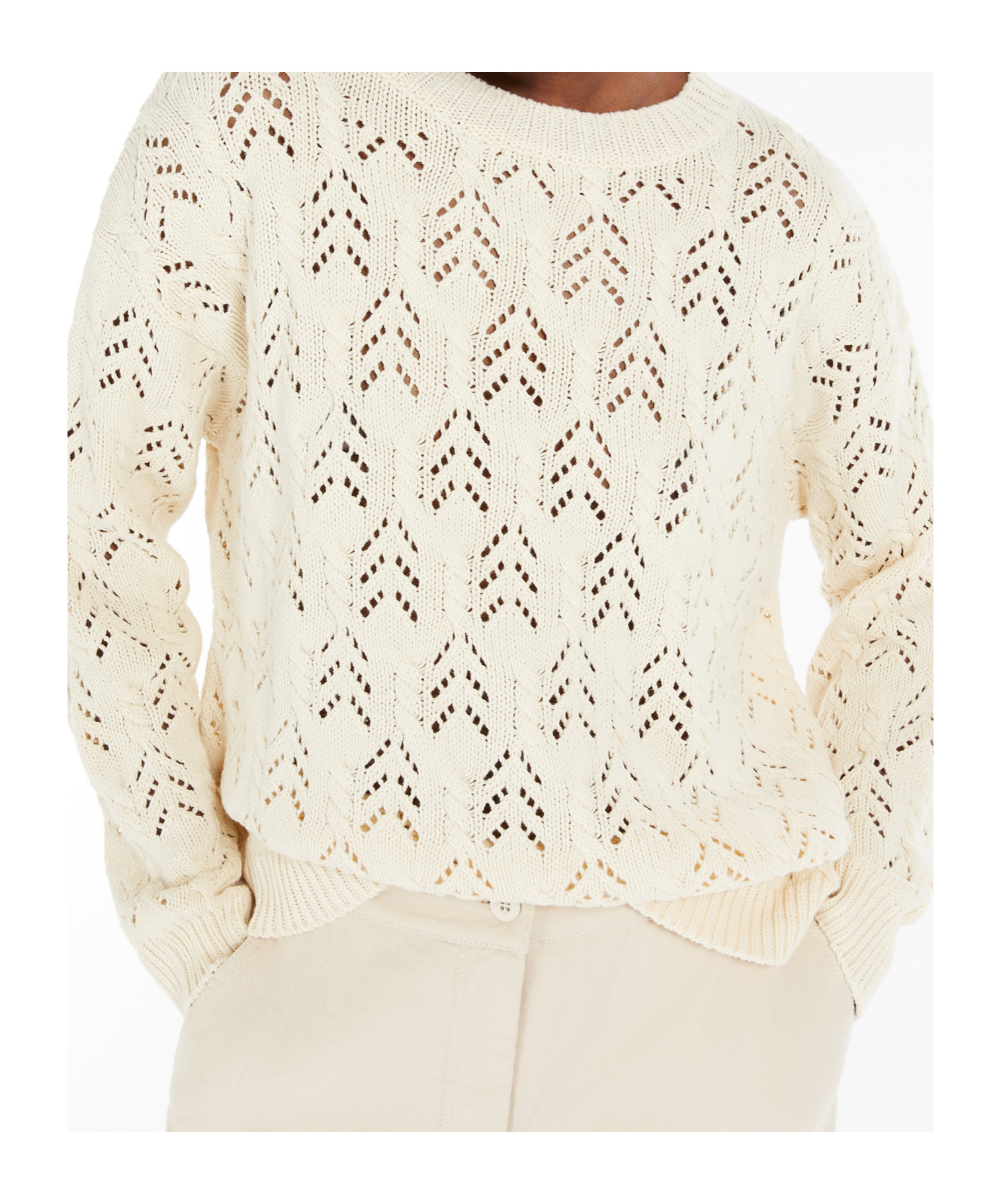 Weekend Max Mara Teramo Cotton Blend Sweater In White