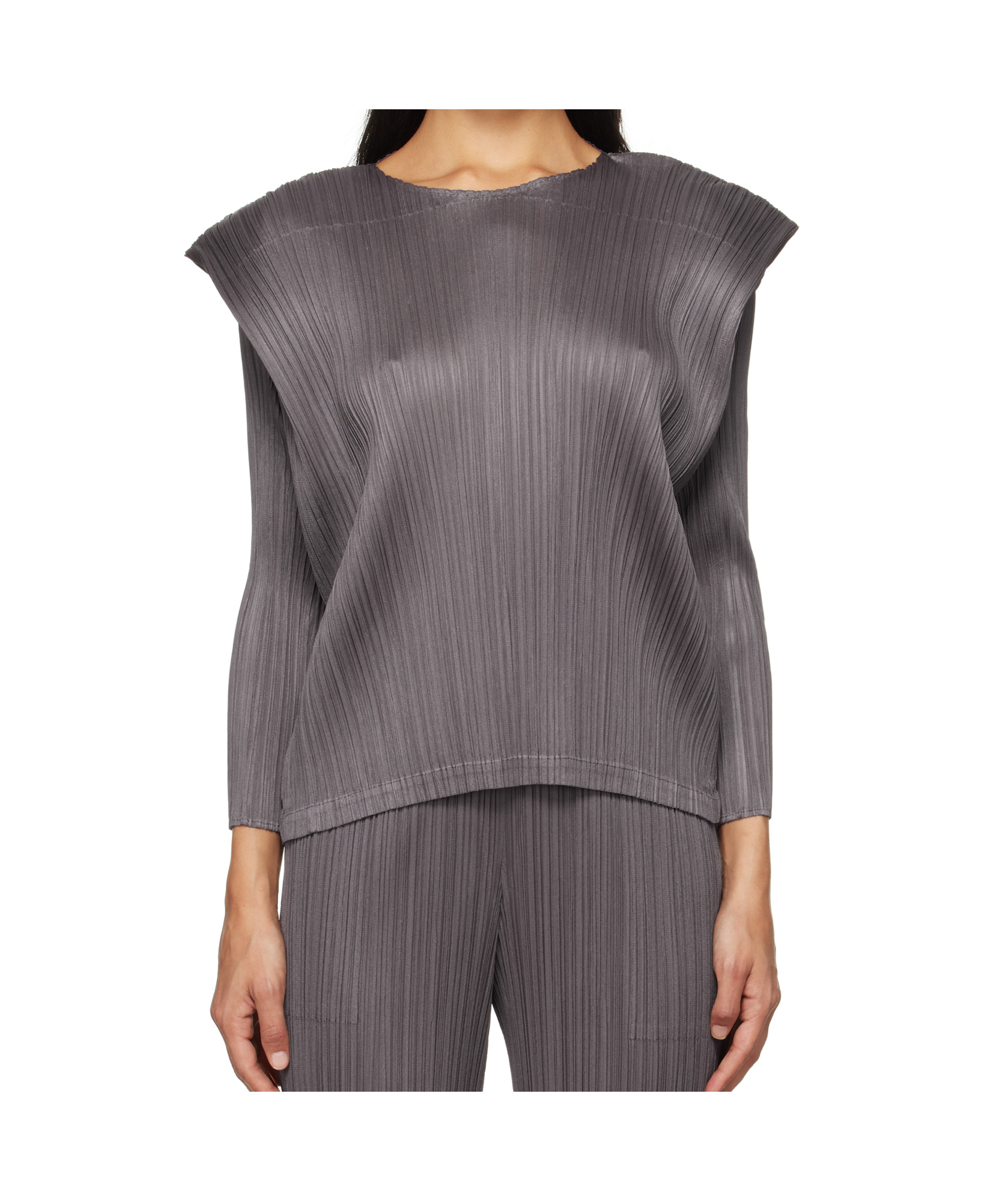 Shop Issey Miyake Plissé-effect Top In Gray
