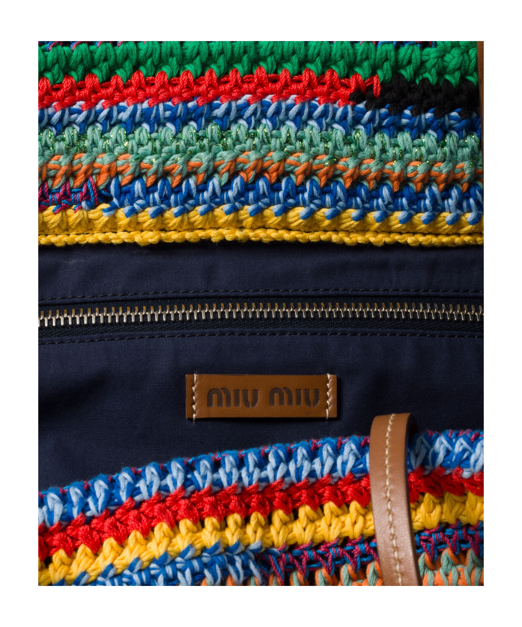Miu Miu Crochet Tote Bag In Multicolor
