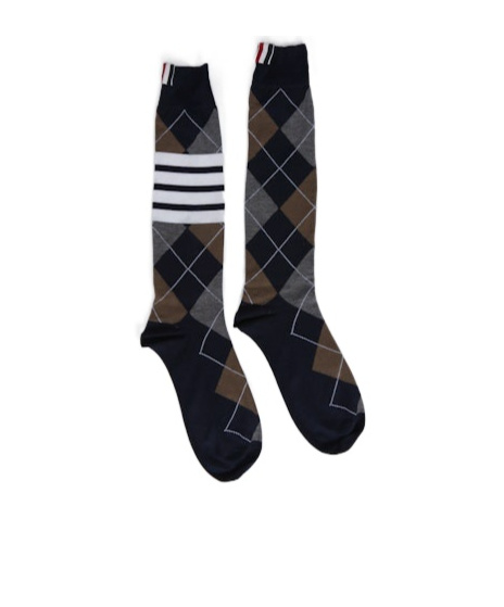 Thom Browne Argyle Intarsia-knit Socks