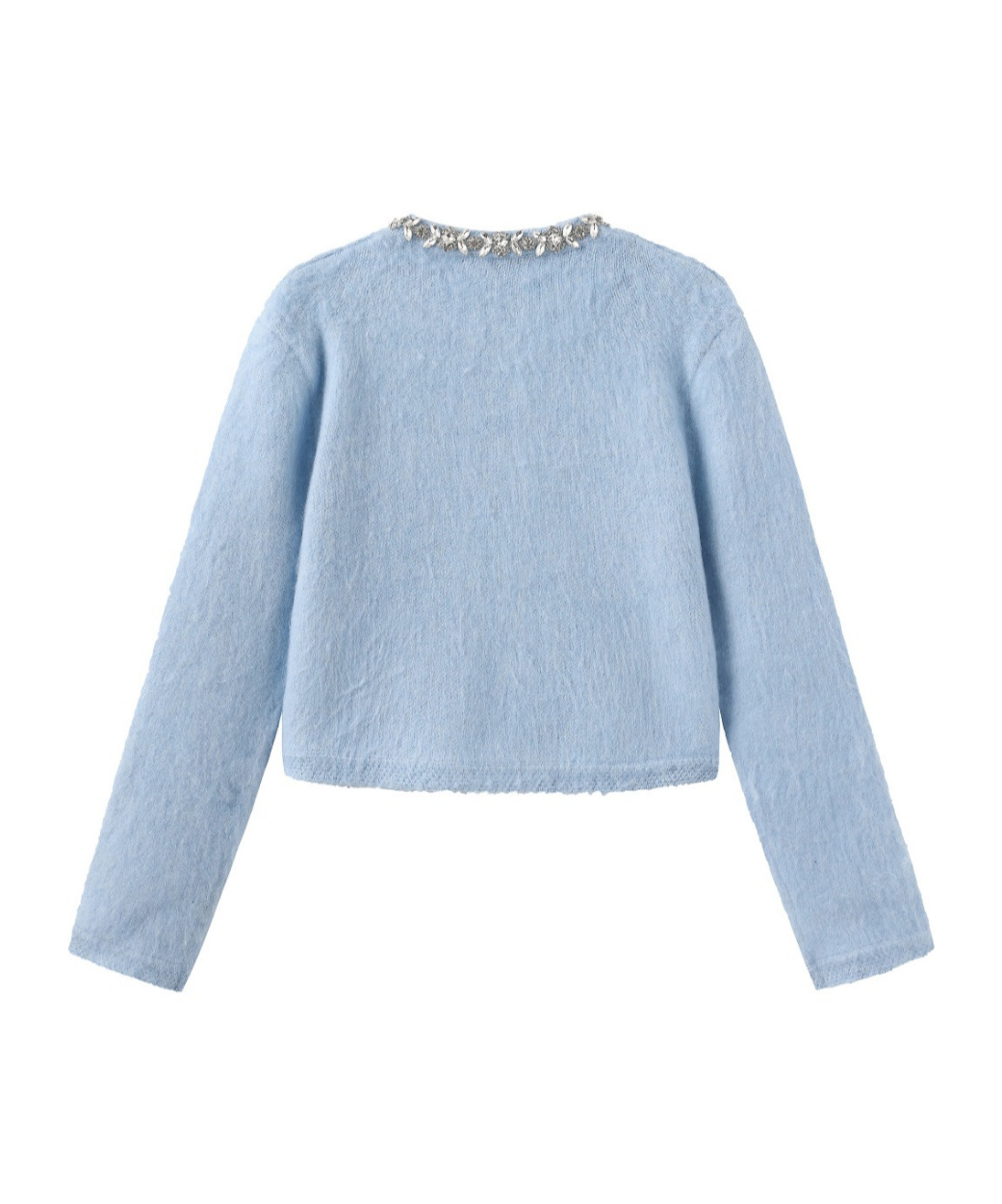 Marissa Chiara Long-sleeved Crew Neck Jacket In Blue