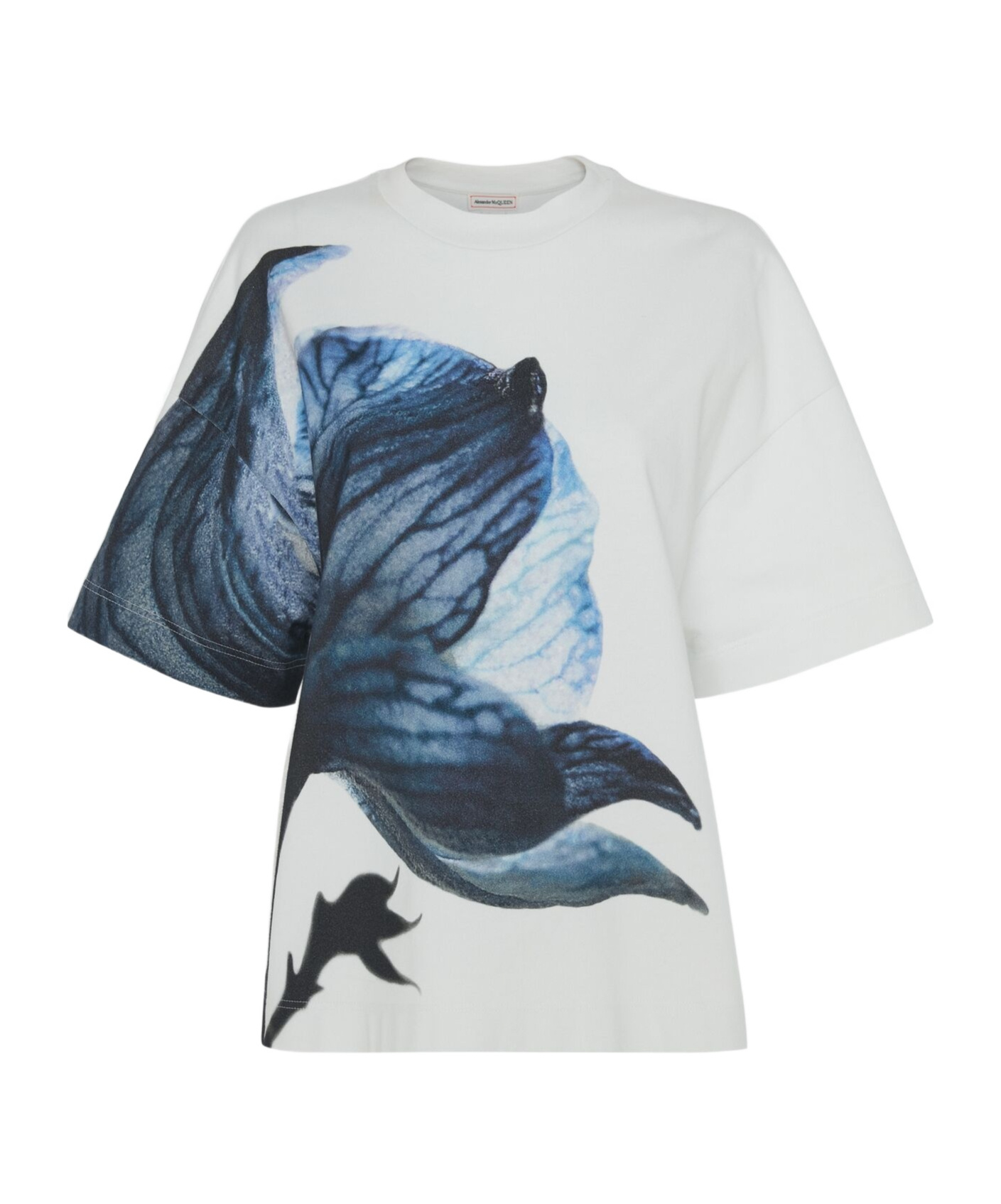 Alexander Mcqueen Crew Neck T-shirt In White/blue