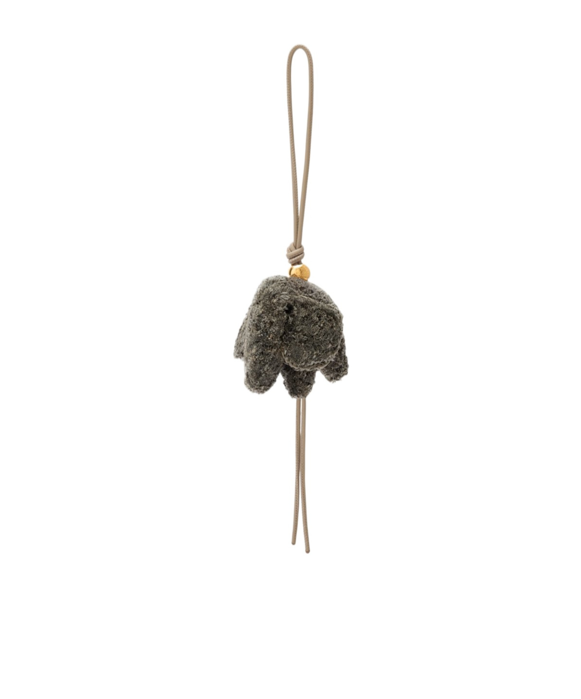 Loewe Elephant Bag Charm In Raffia And Calfskin