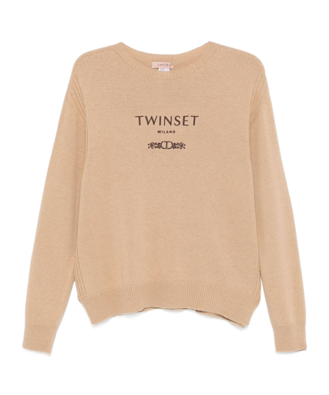 Twinset Logo-embroidered Sweater In Nude