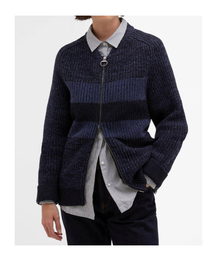 Barbour X Paul Smith Bomer Cardigan In Blue