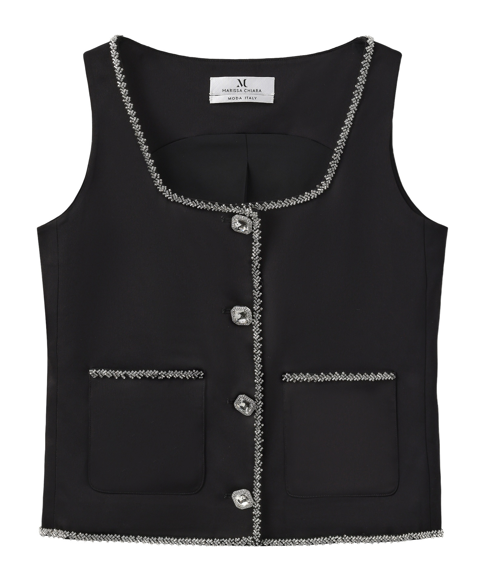 Marissa Chiara Sleeveless Vest In Black