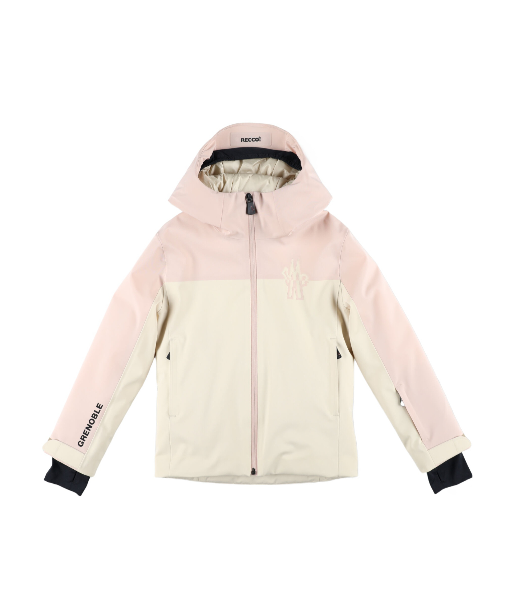 Moncler Long-sleeved Down Jacket In Nude