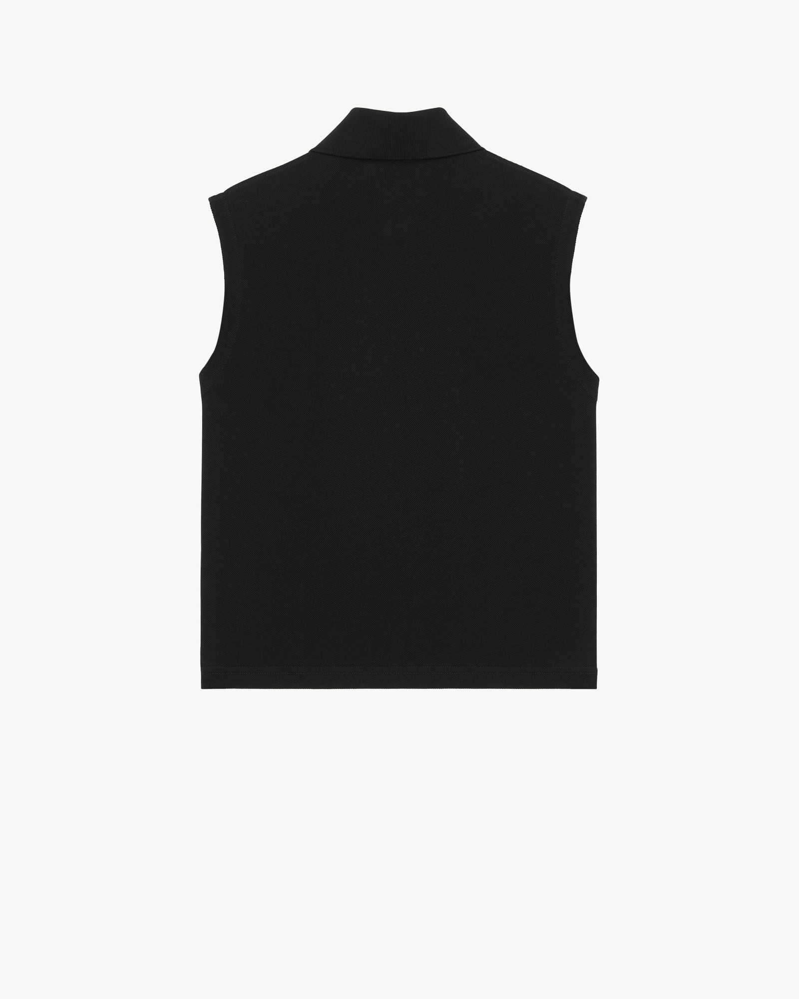 Saint Laurent Sleeveless Polo Shirt In Black