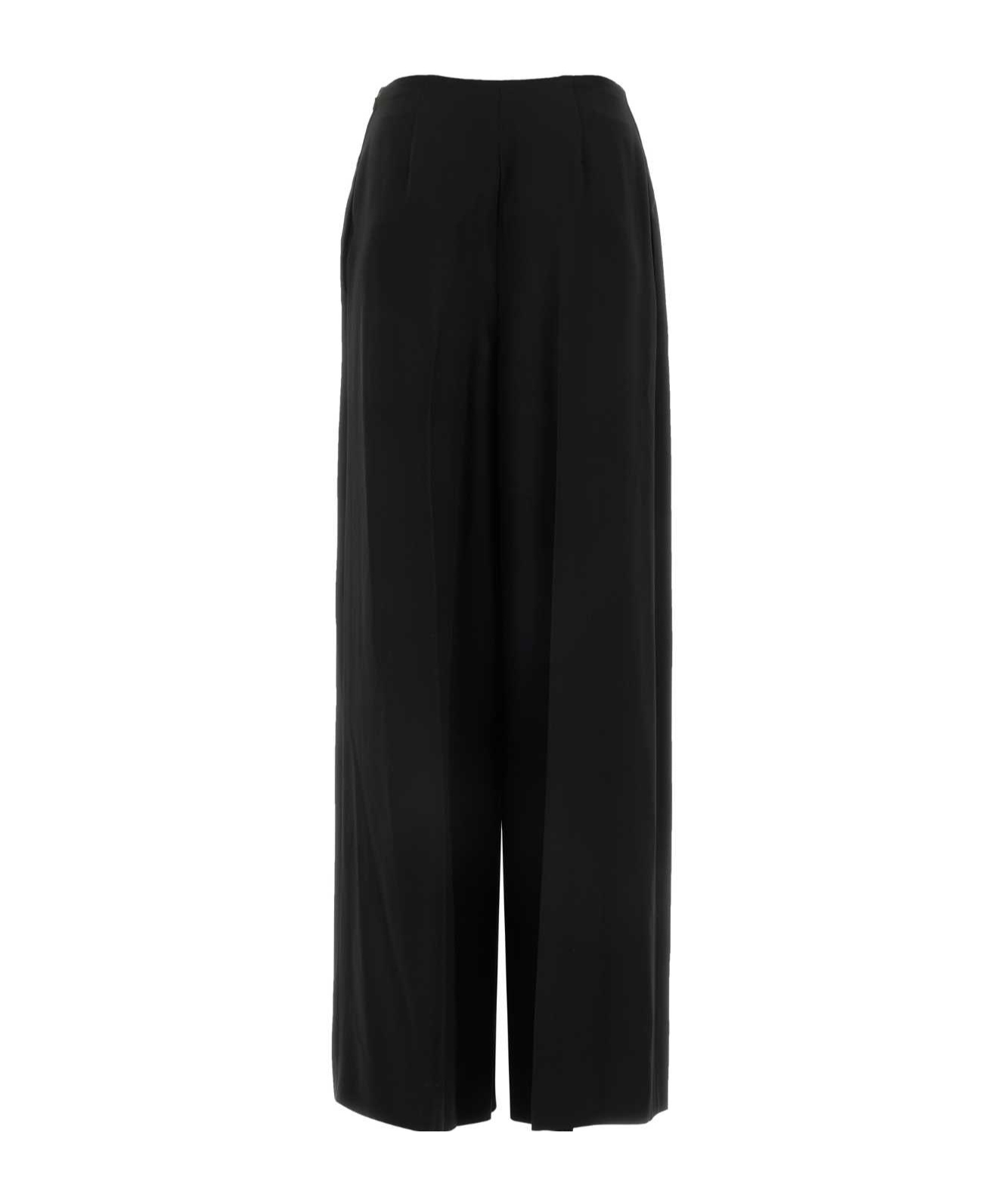 Alberta Ferretti Pleated Wide-leg Trousers In Black
