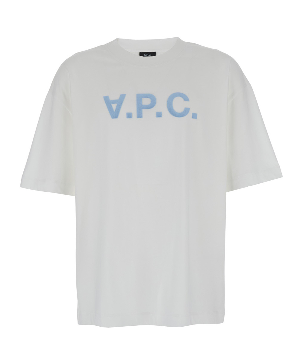 Apc White Oversized T-shirt With Vpc Print In Cotton Man In White