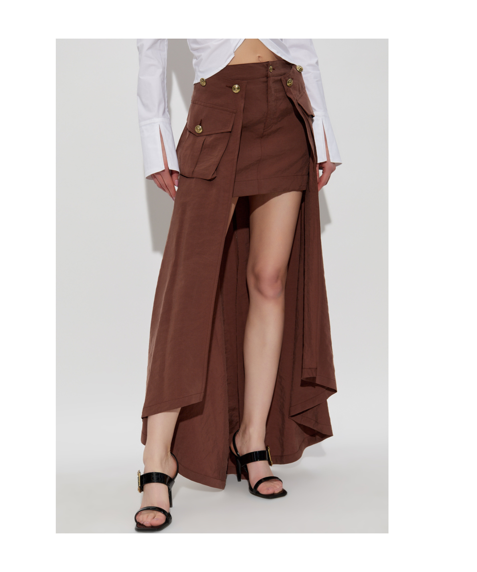 Versace Zippered Skirt In Red
