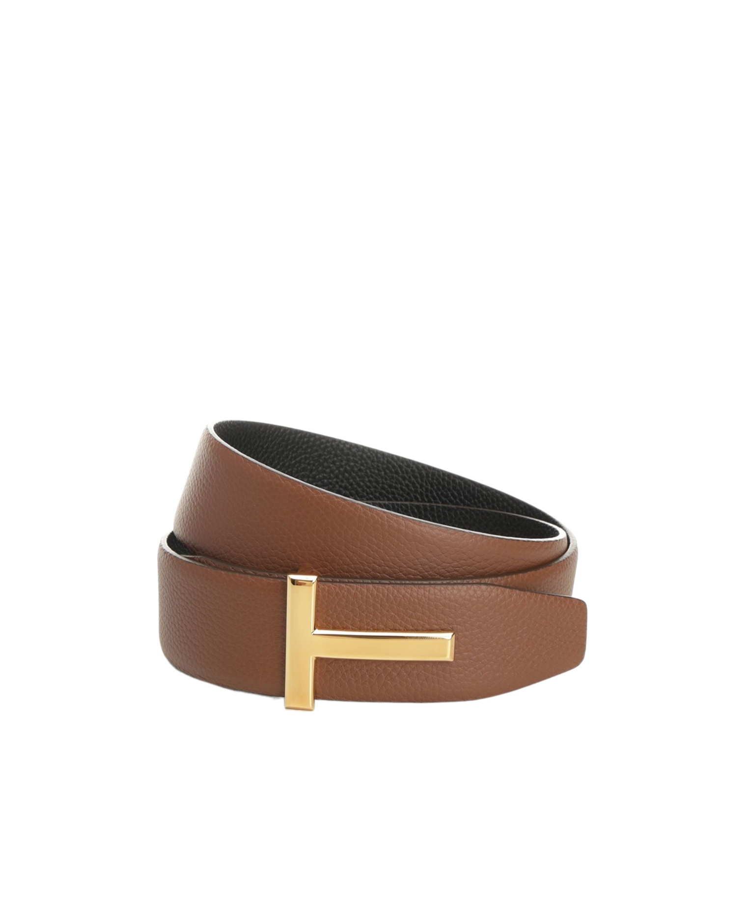 Tom Ford Soft Grain Leather Reversible T Belt 40 Mm Belts Brown In Brown