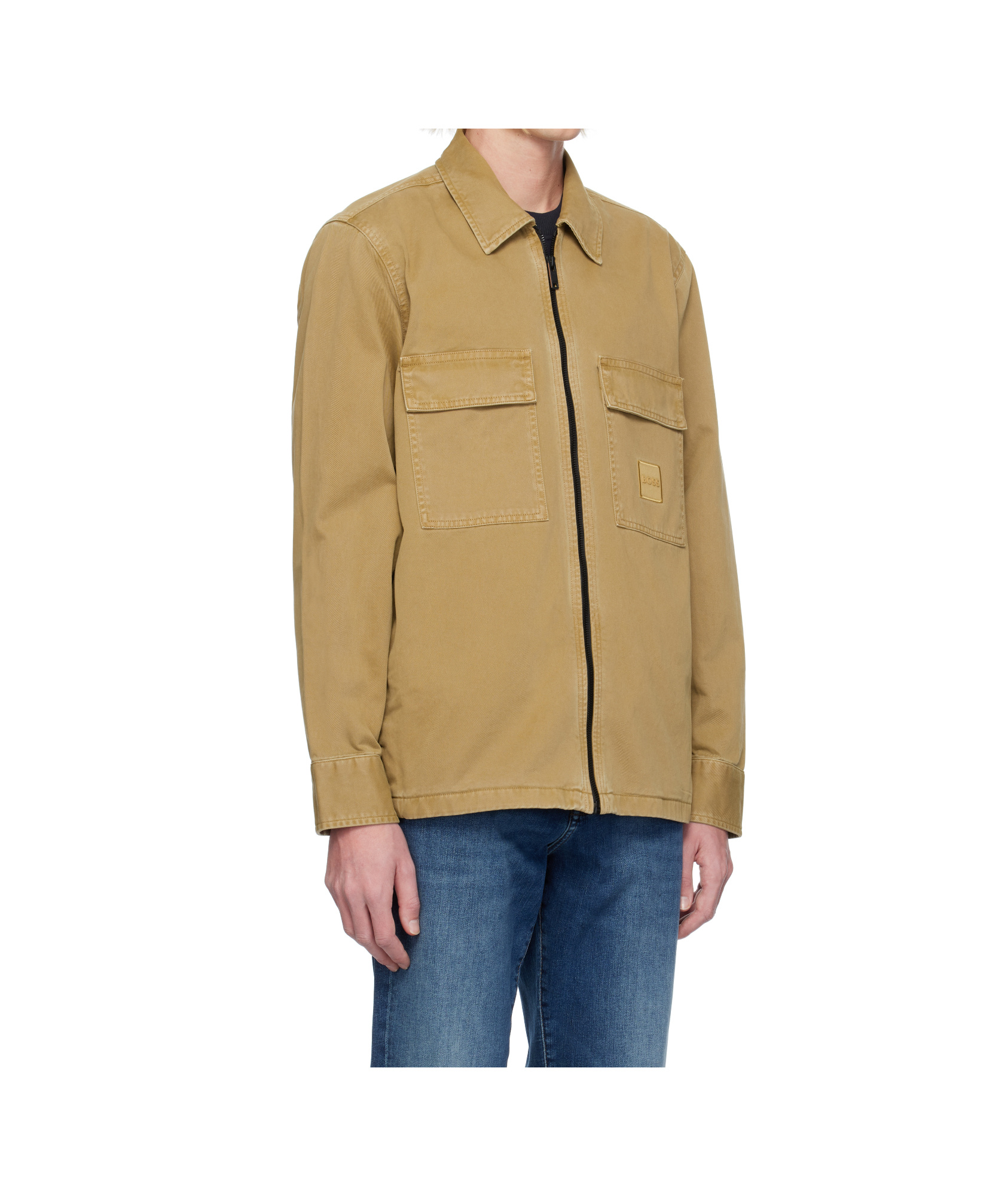 Hugo Boss Tan Flap Pocket Overshirt In Nude