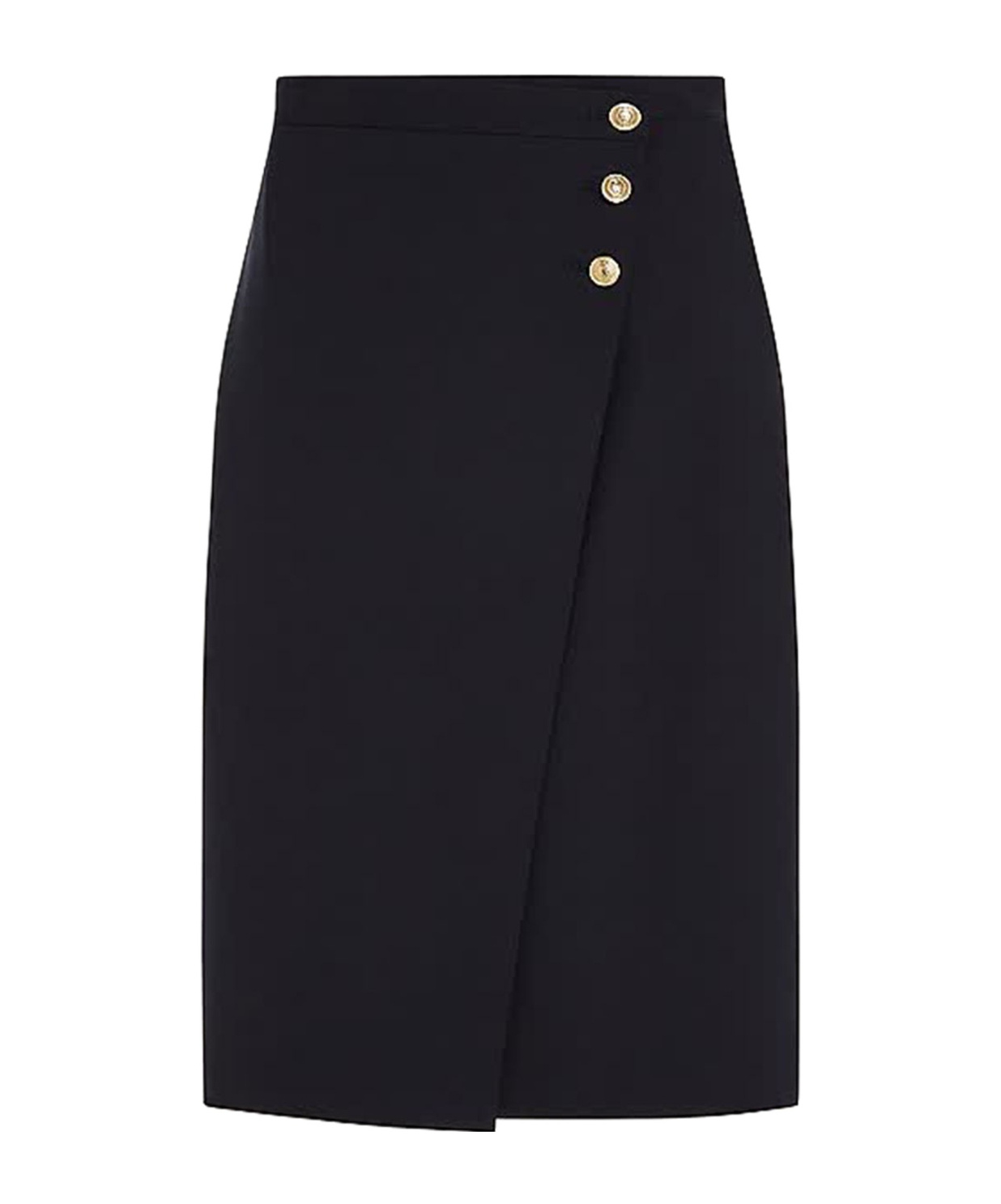 Tommy Hilfiger Gold Button Midi Skirt Clothing In Black