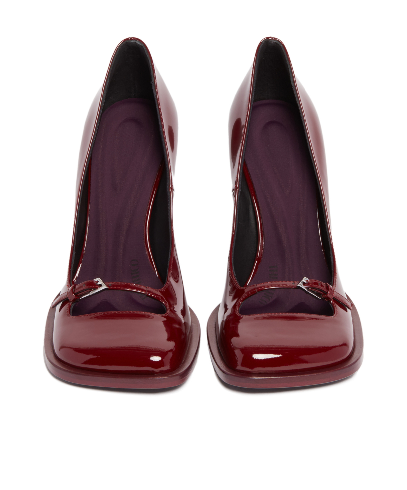 Attico Mia 95 Patent Leather Pumps In Burgundy