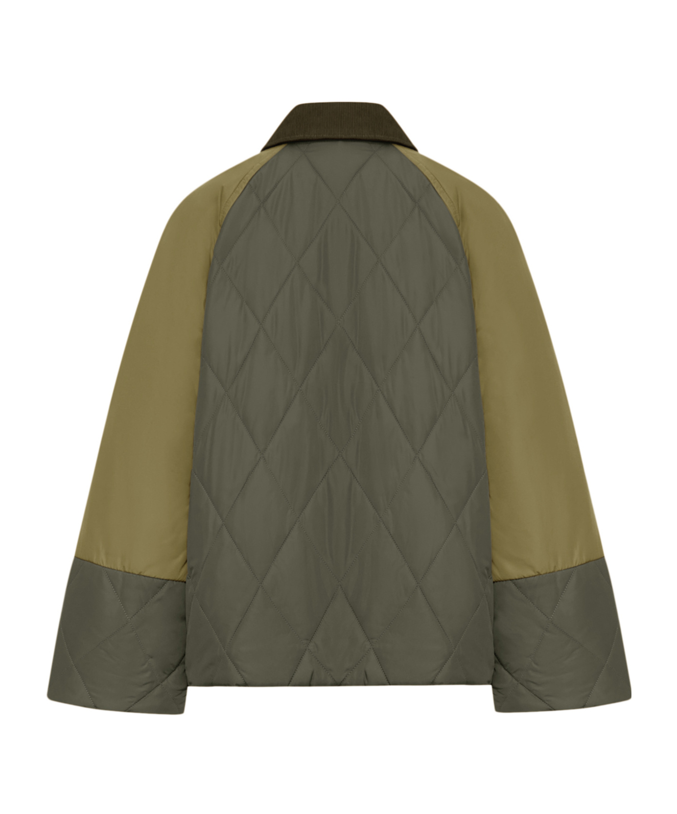 Barbour Milby Quilted Colour-block Jacket In Green