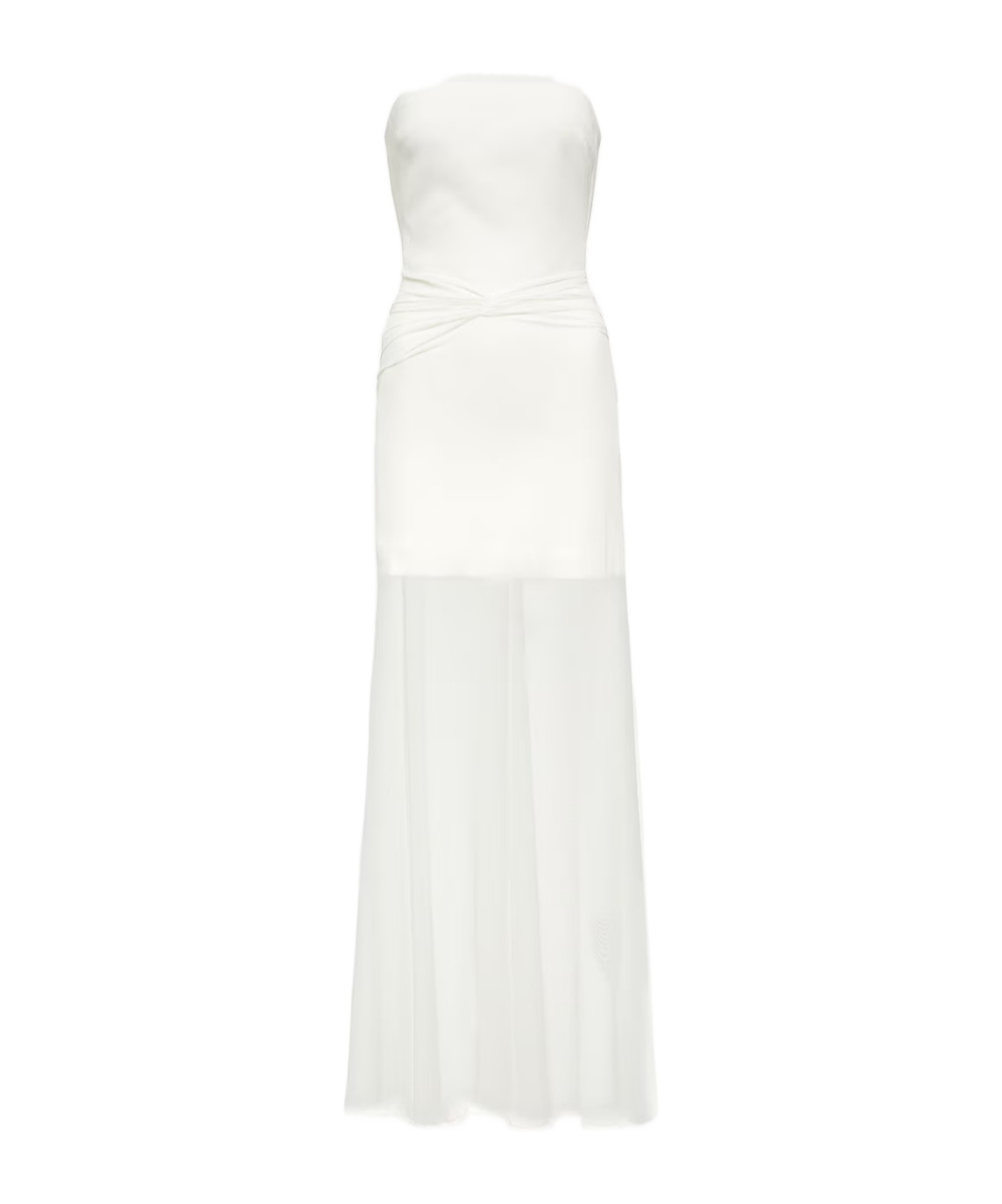 David Koma Bridal Strapless Gathered Cady Gown In White