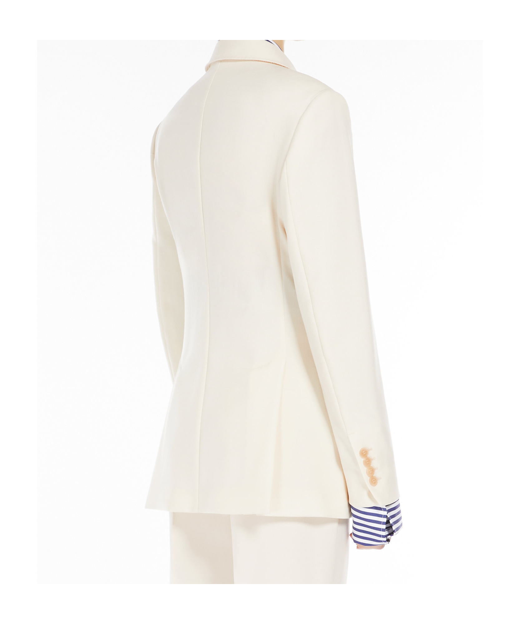 Max Mara Long-sleeved Suit Coat In White