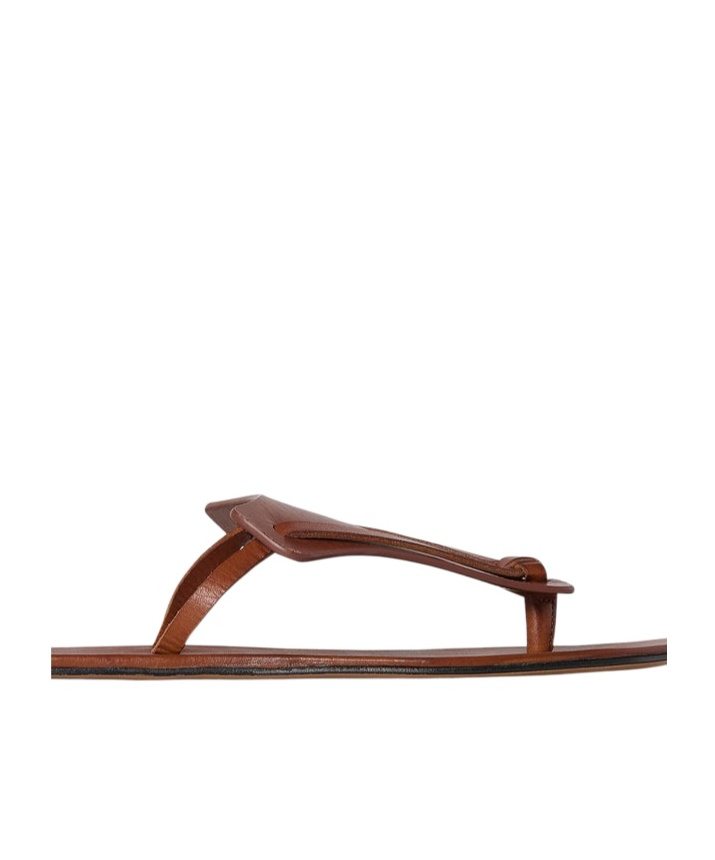 The Row Helena Flip Flops In Brown