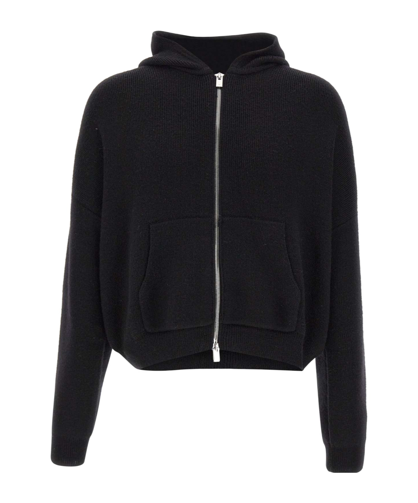 Heliot Emil Zipped Knitted Hoodie In Black