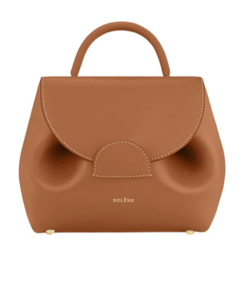 Polene Flap Shoulder Bag In Brown