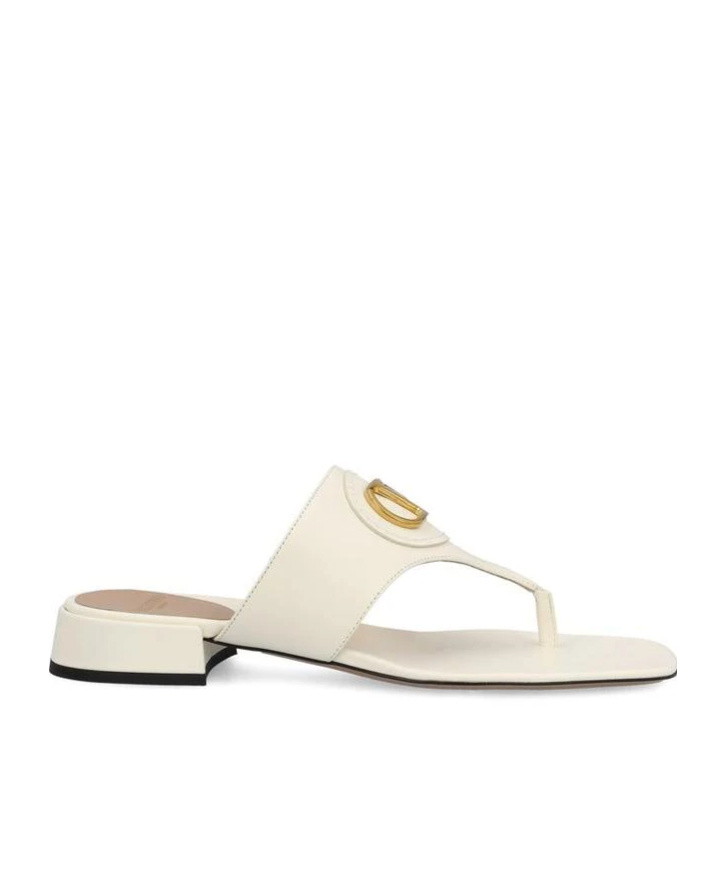 Valentino Vlogo Signature Slip-on Sandals In White