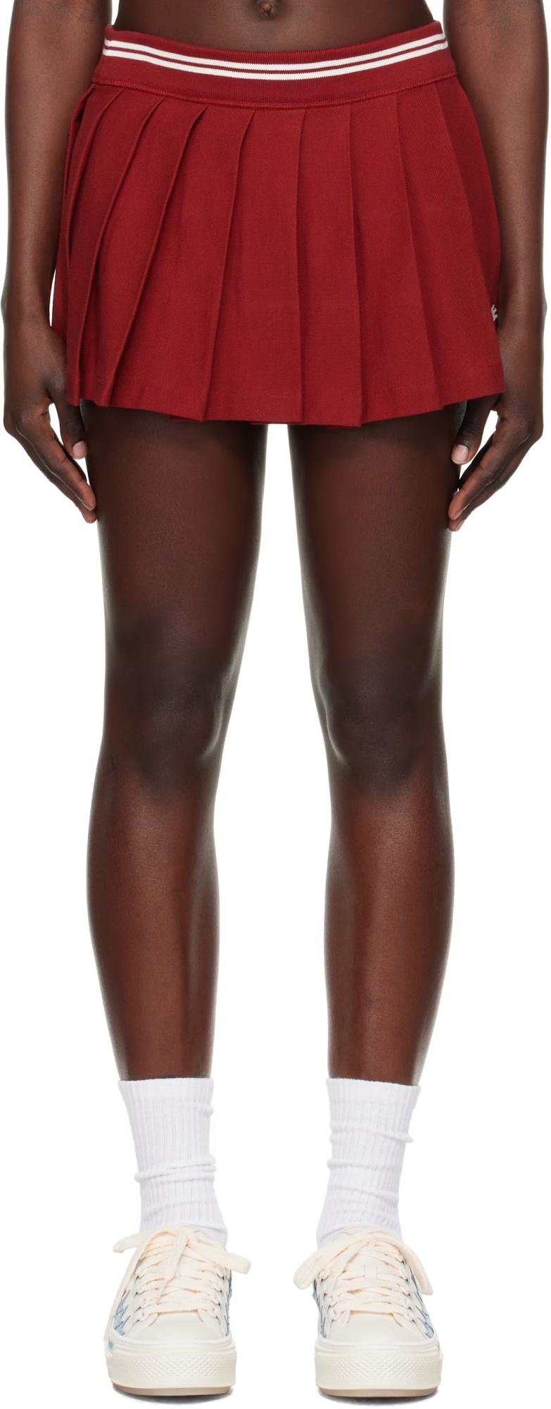 Amiri Ma Quad Pleated Skirt In Red