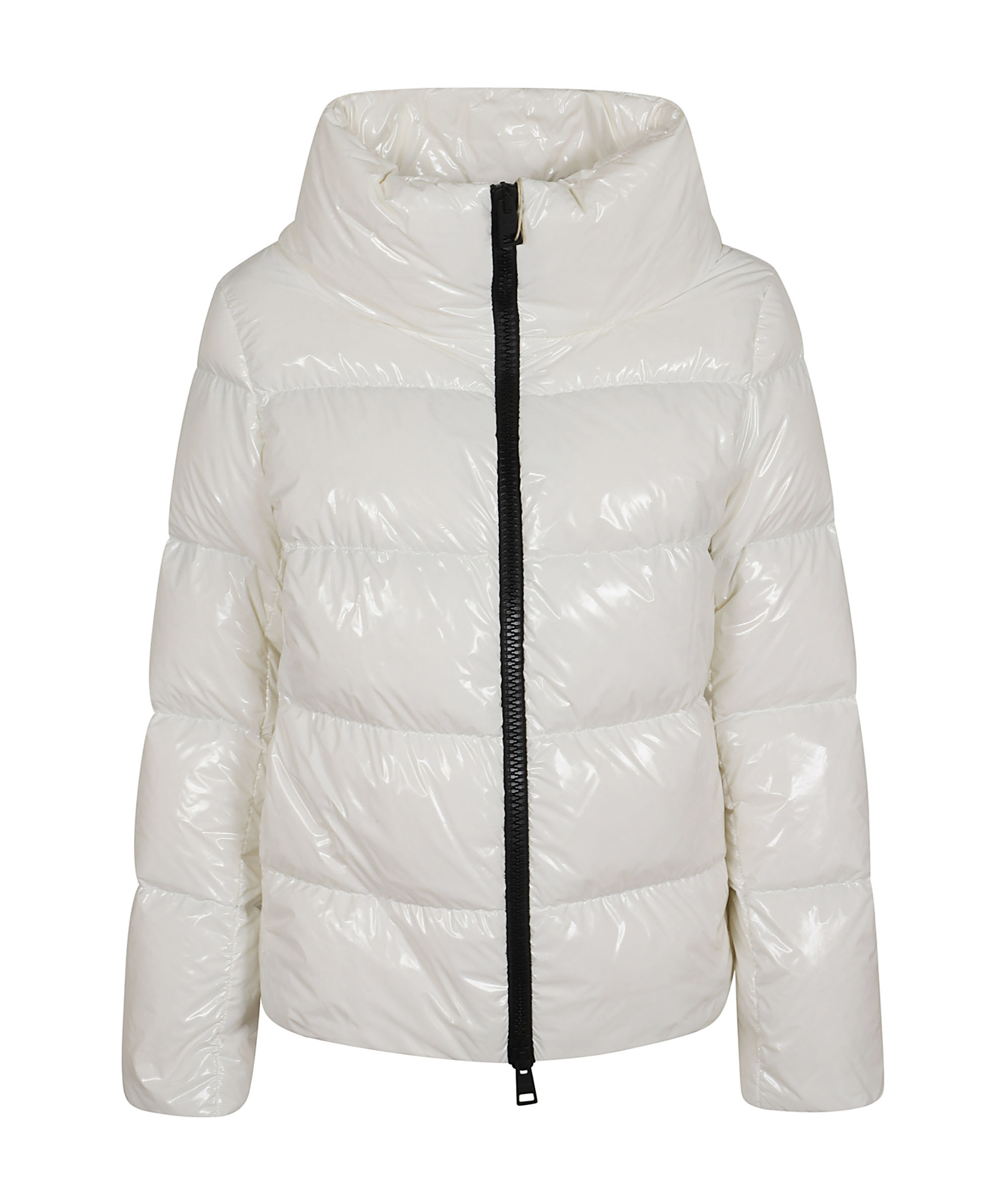 Herno Padded Down Jacket With High-gloss Finish And Oversized Collar In White