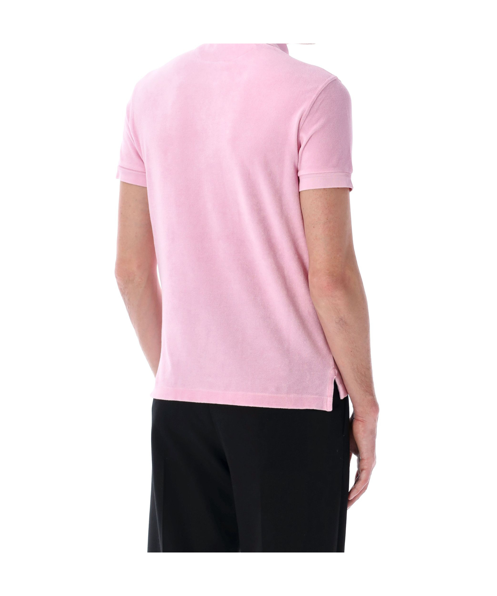 Tom Ford Classic Piquet Polo With Three-button Placket In Pink