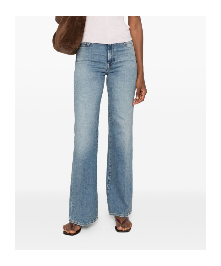 Blue Seven Wide-leg Pants With Belt Loops In Blue