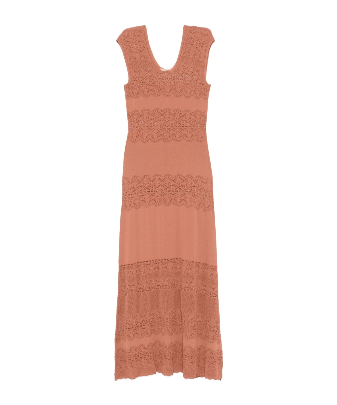 Twinset Twin-set Maxi Dress With Deep V-neckline