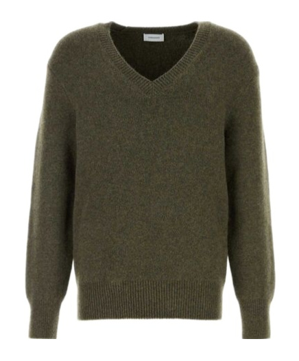 Ferragamo V-neck Jumper In Uniformgreen