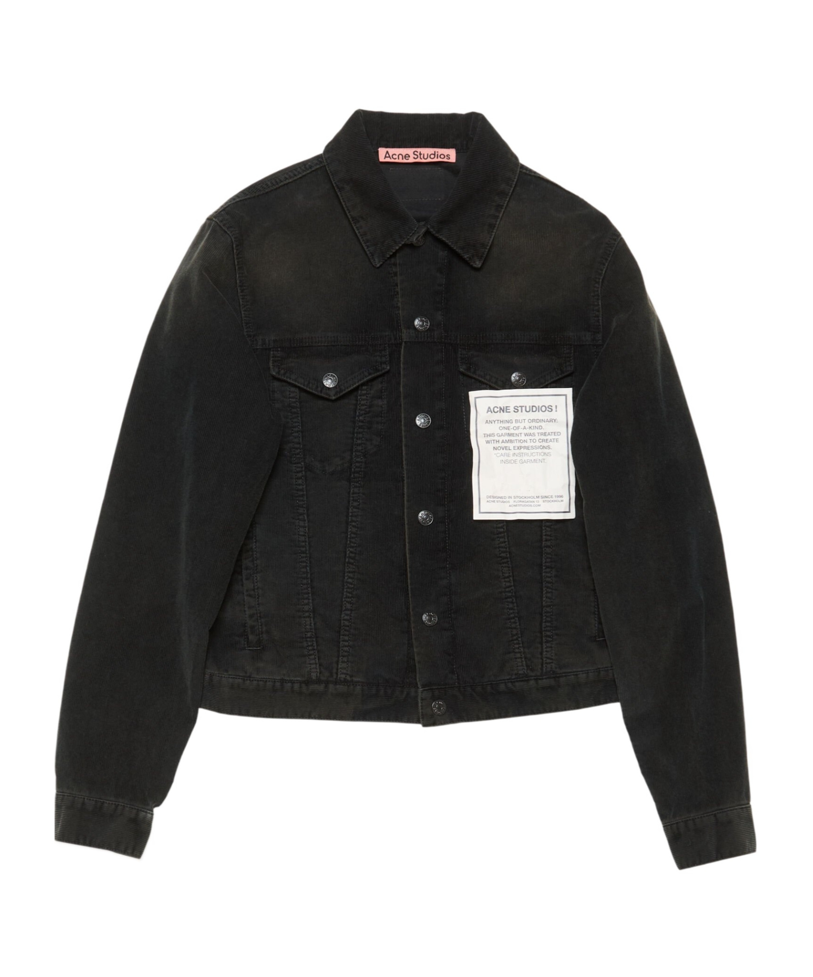 Acne Studios Button Denim Jacket In Black