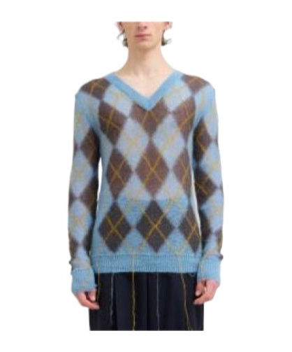Shop Marni Argyle-intarsia Sweater In Multicolor