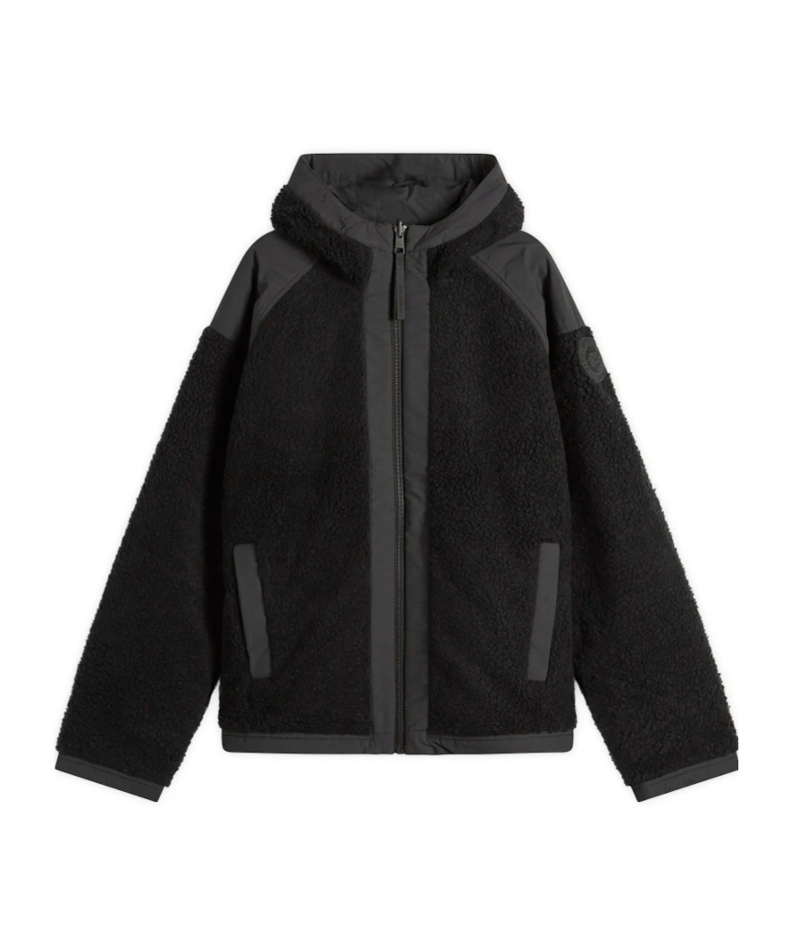 Canada Goose Alberni Reversible Ripstop And Wool-blend Fleece Hooded Jacket In Black