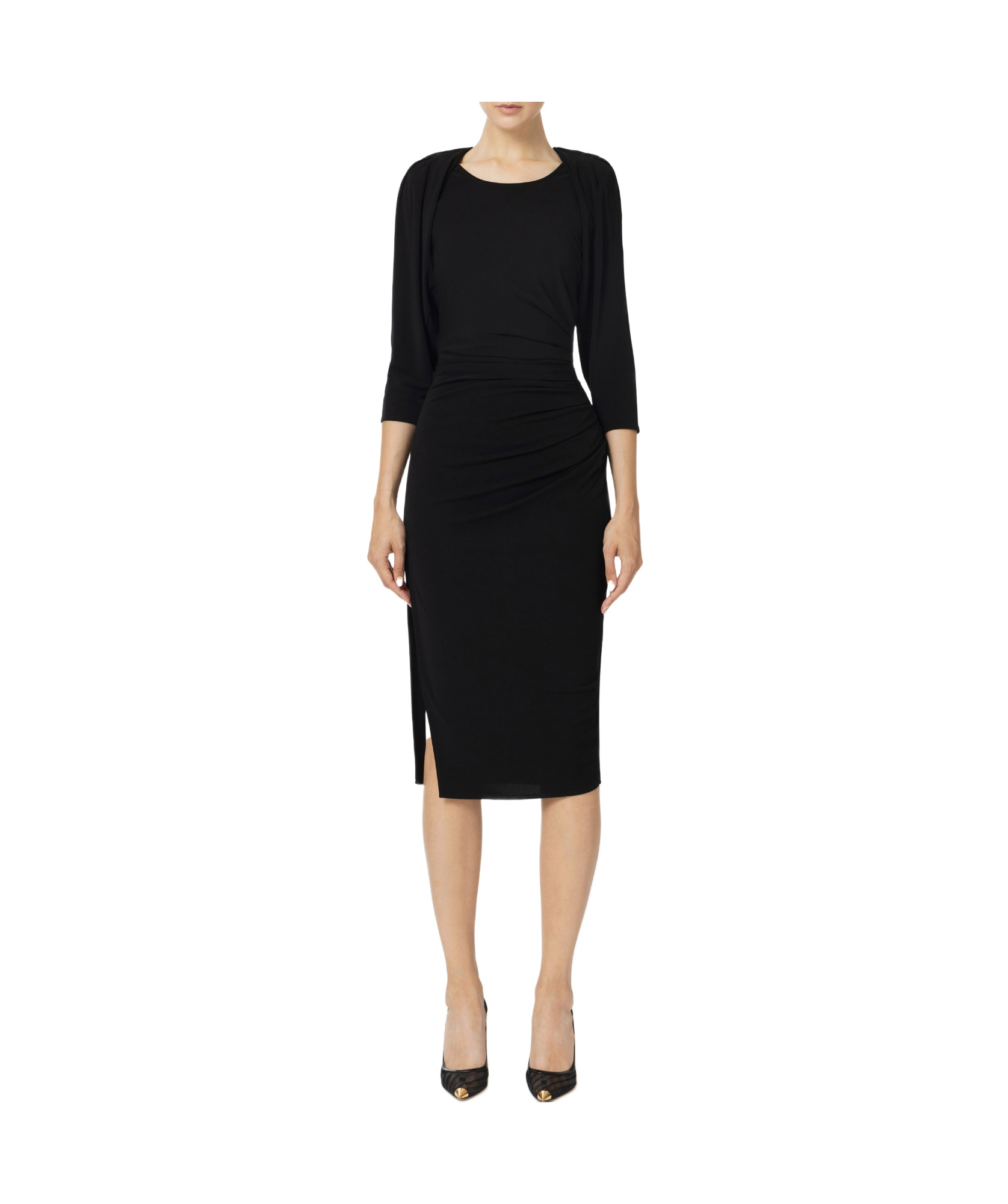 Elisabetta Franchi Midi Dress In Black