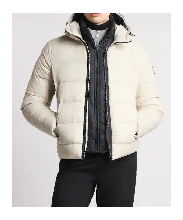 Fay Quilted Hooded Jacket In Neutral