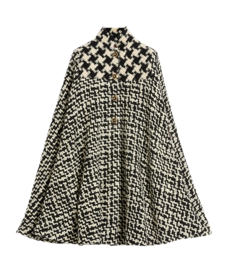 Valentino Virgin Wool-blend Cape In Black