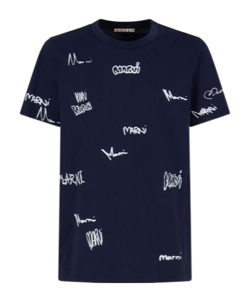 Marni Crew Neck Graphic Print Short Sleeves