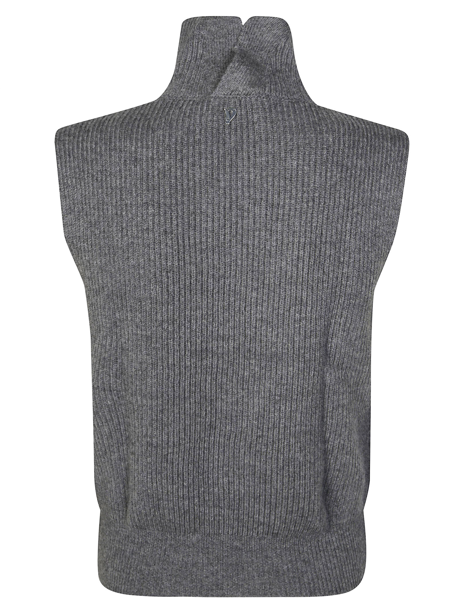 Dondup Turtleneck Logo Top In Gray