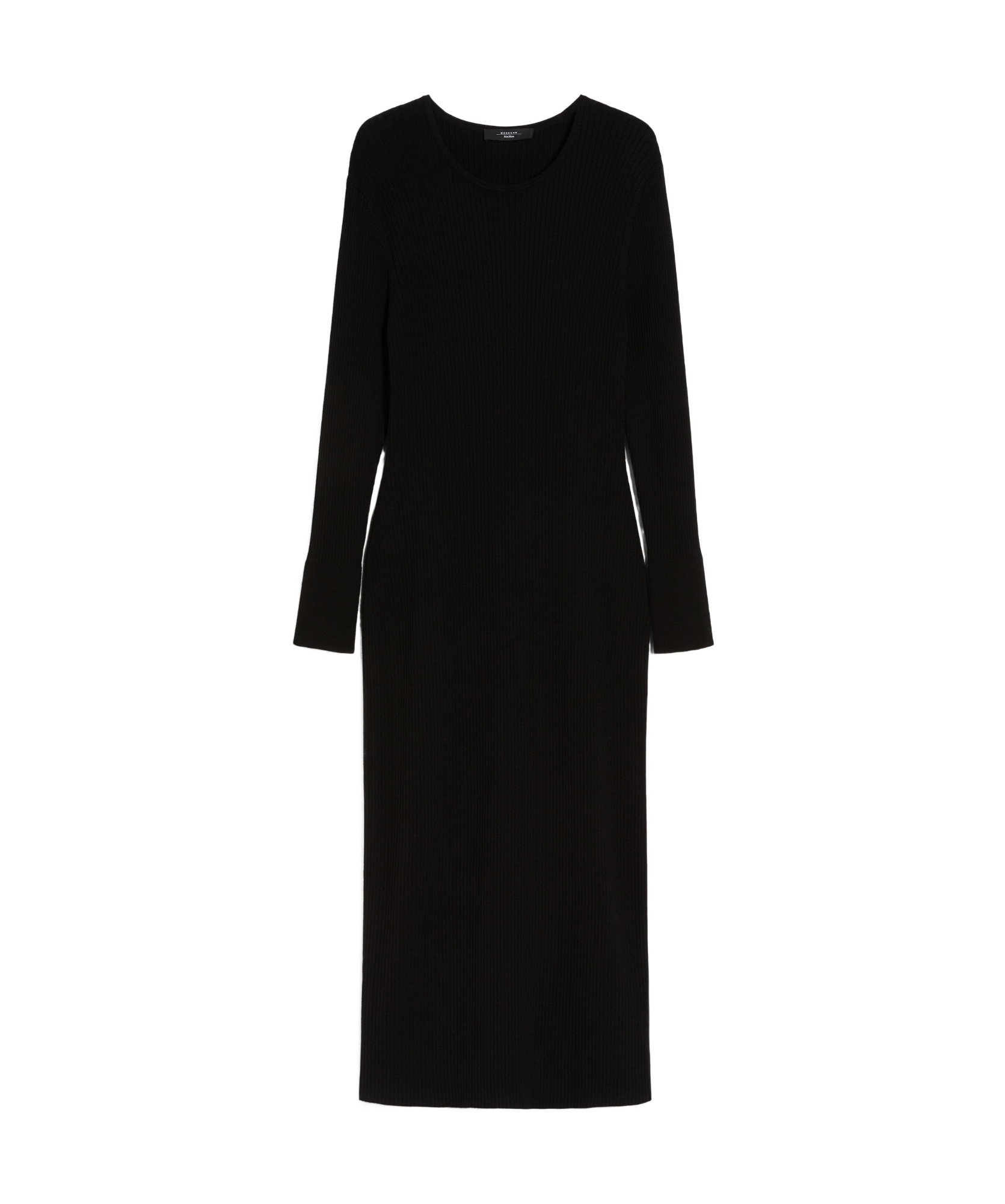 Weekend Max Mara Long-sleeved Knitted Dress In Black