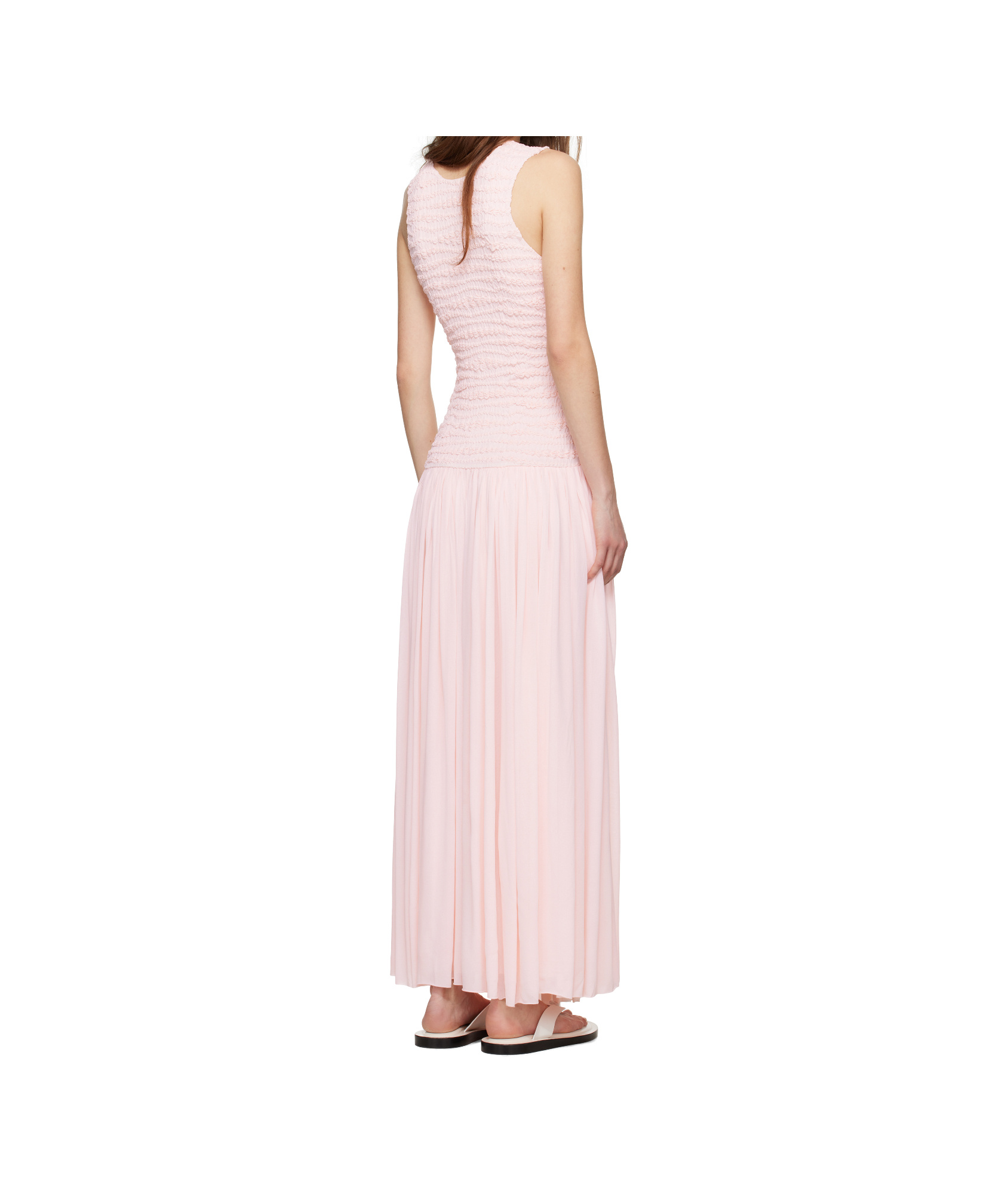 Jil Sander Shirred Maxi Dress In Pink